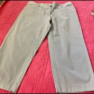 LOFT curvy fit crop. Small blue and white thin pinstripes. Great condition. 14